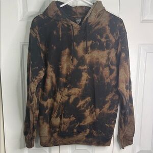 Gildan Black and Brown Tie-Dye Hoodie